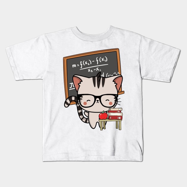 Funny Tabby Cat is teaching Kids T-Shirt by Pet Station